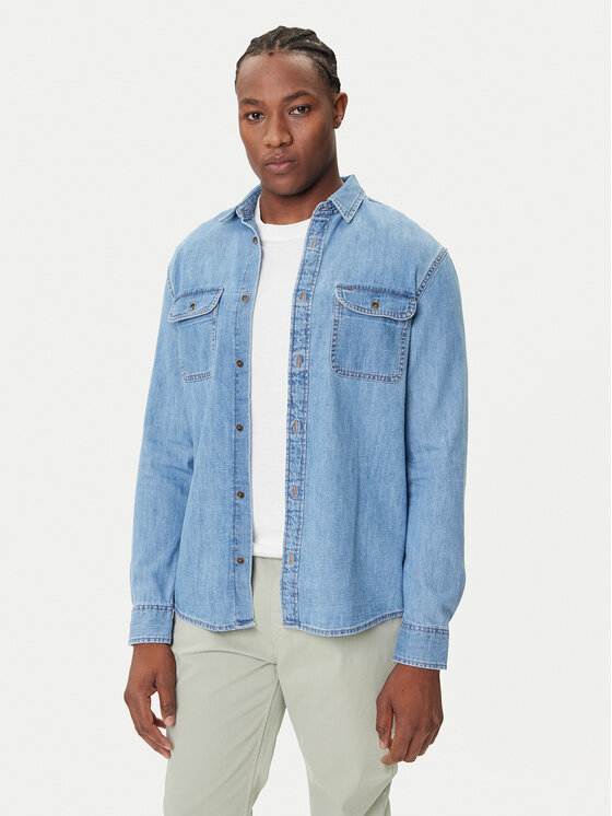 

Джинсовая рубашка regular fit DM0DM21727 Tommy Jeans, синий