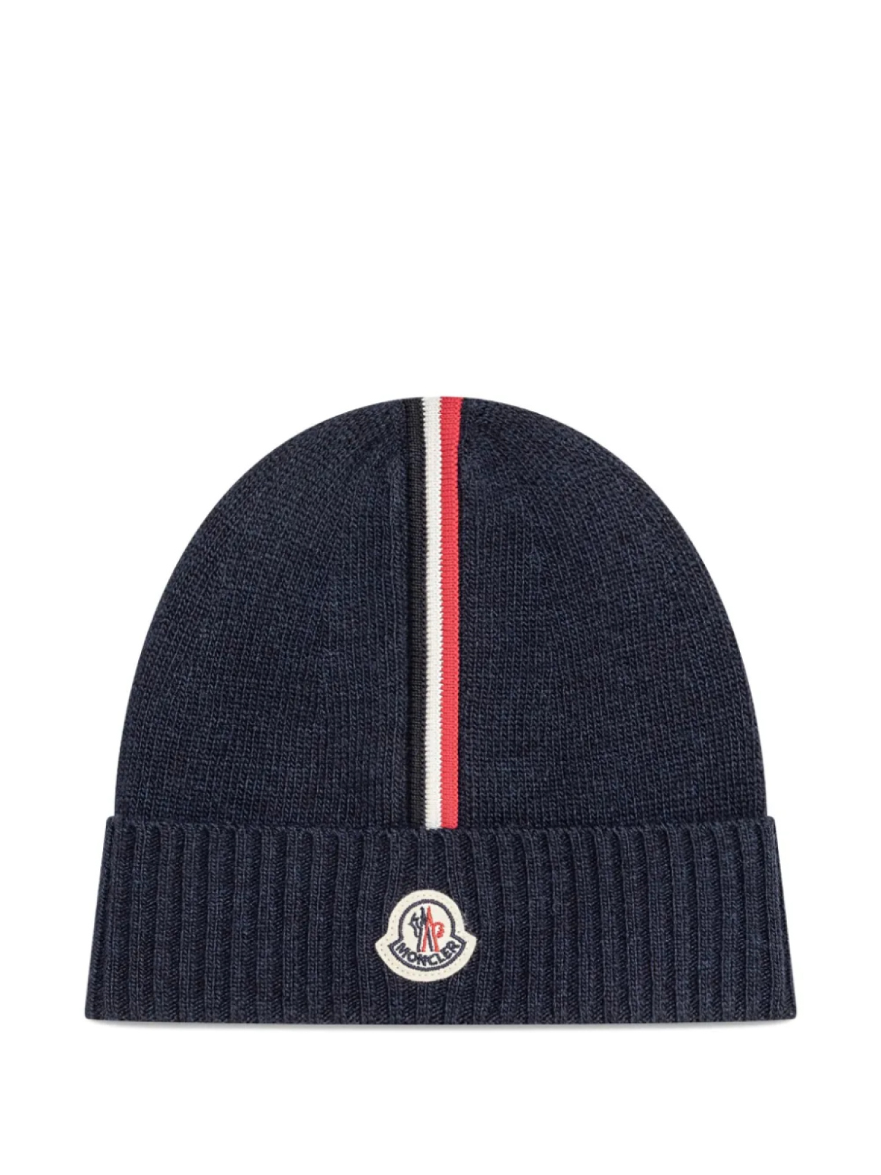 

Шапка с логотипом Moncler Enfant с ребристыми манжетами, синий