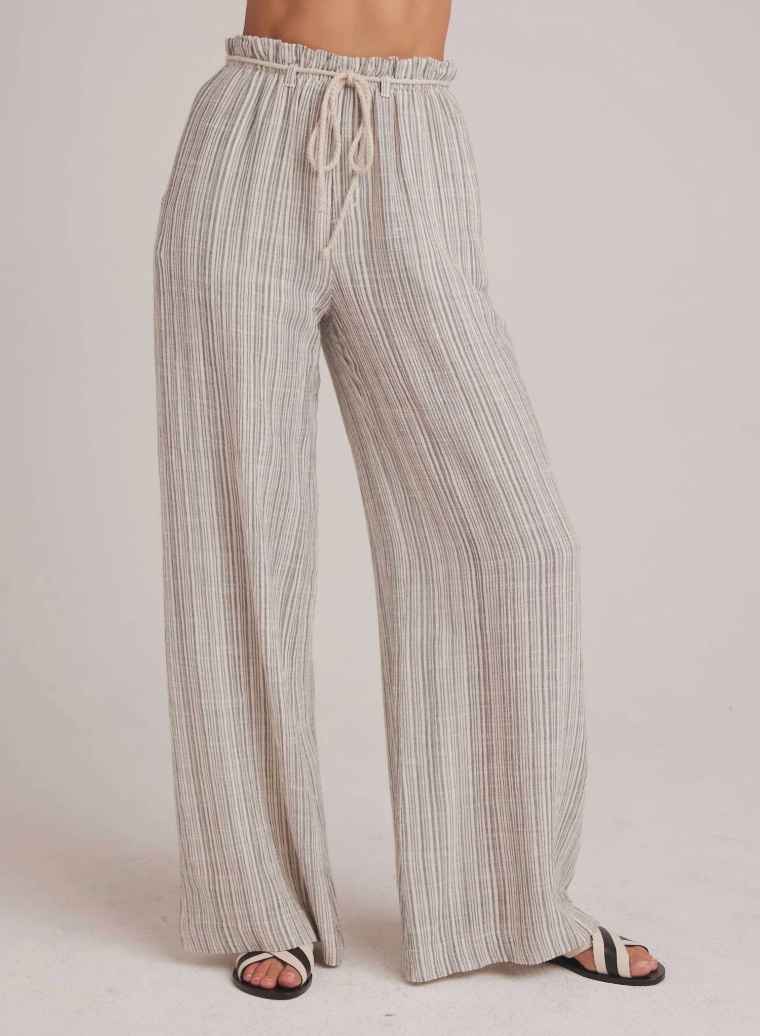 

Широкие брюки на шнурке в полоску Eze Slub Bella Dahl, цвет eze slub stripe