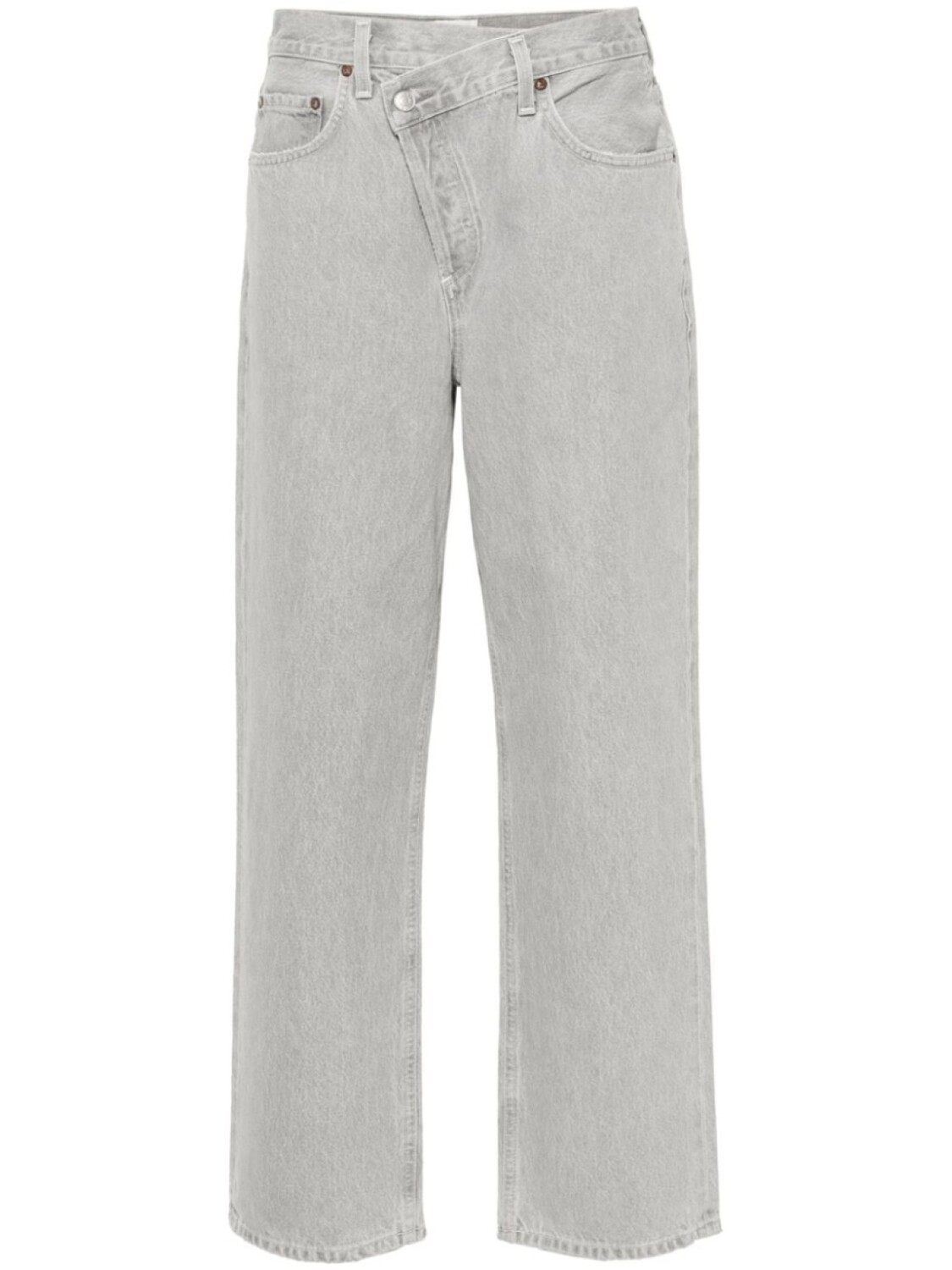 

AGOLDE прямые джинсы Criss Cross с завышенной талией, серый