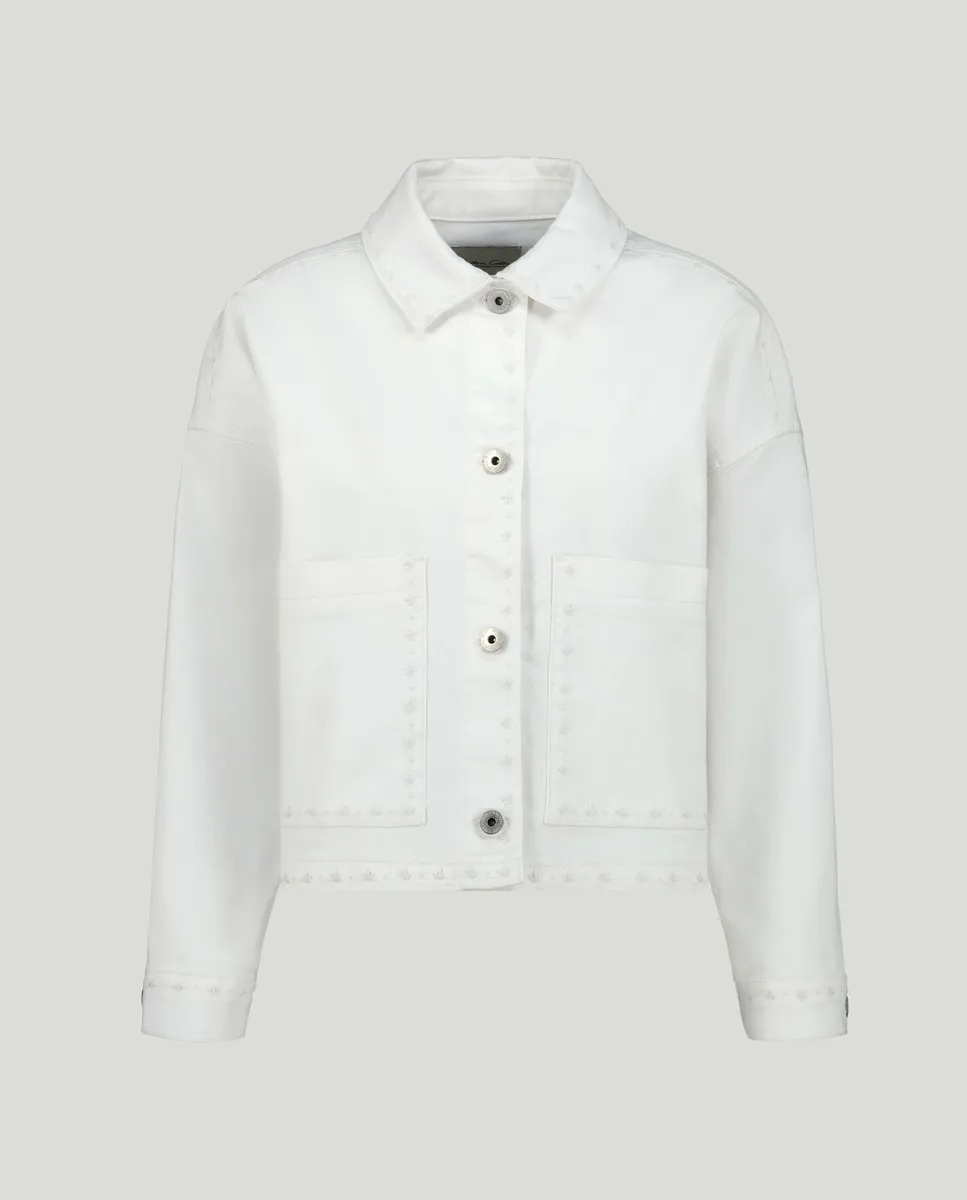 

Женская вышитая куртка с карманами Southern Cotton, белый