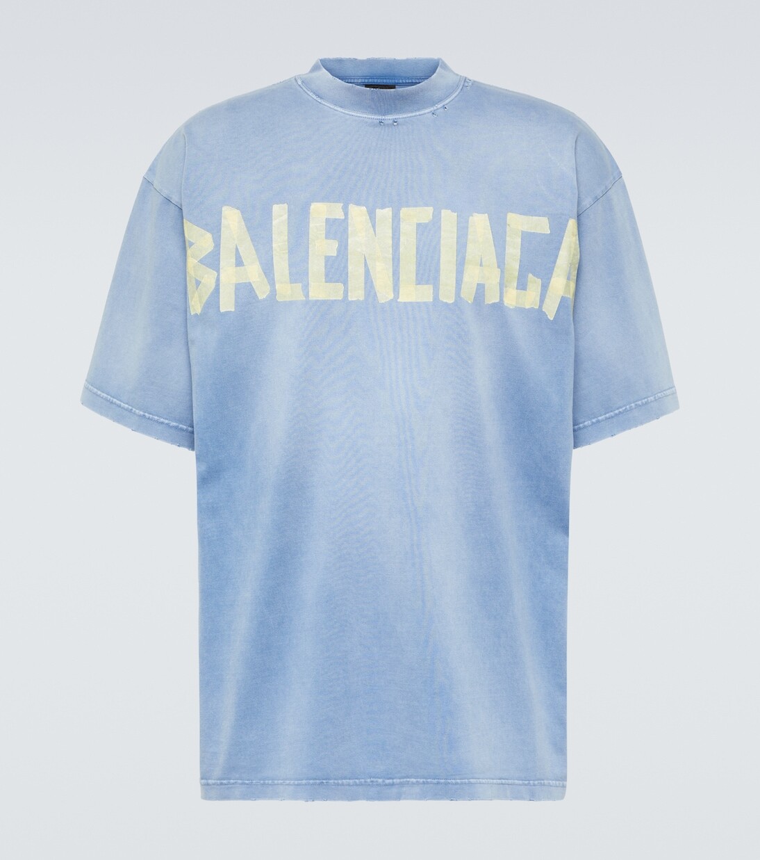 

Футболка из хлопкового джерси с лентой Balenciaga, синий