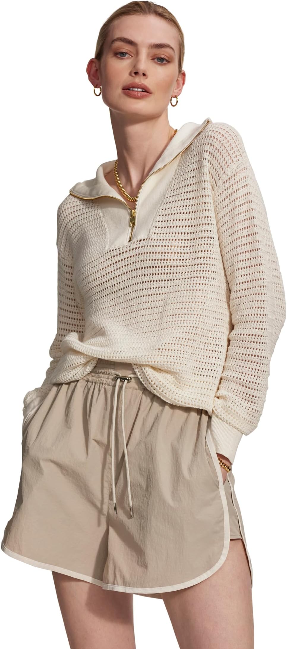 

Свитер Varley Billie 1/2 Zip Knit, Egret