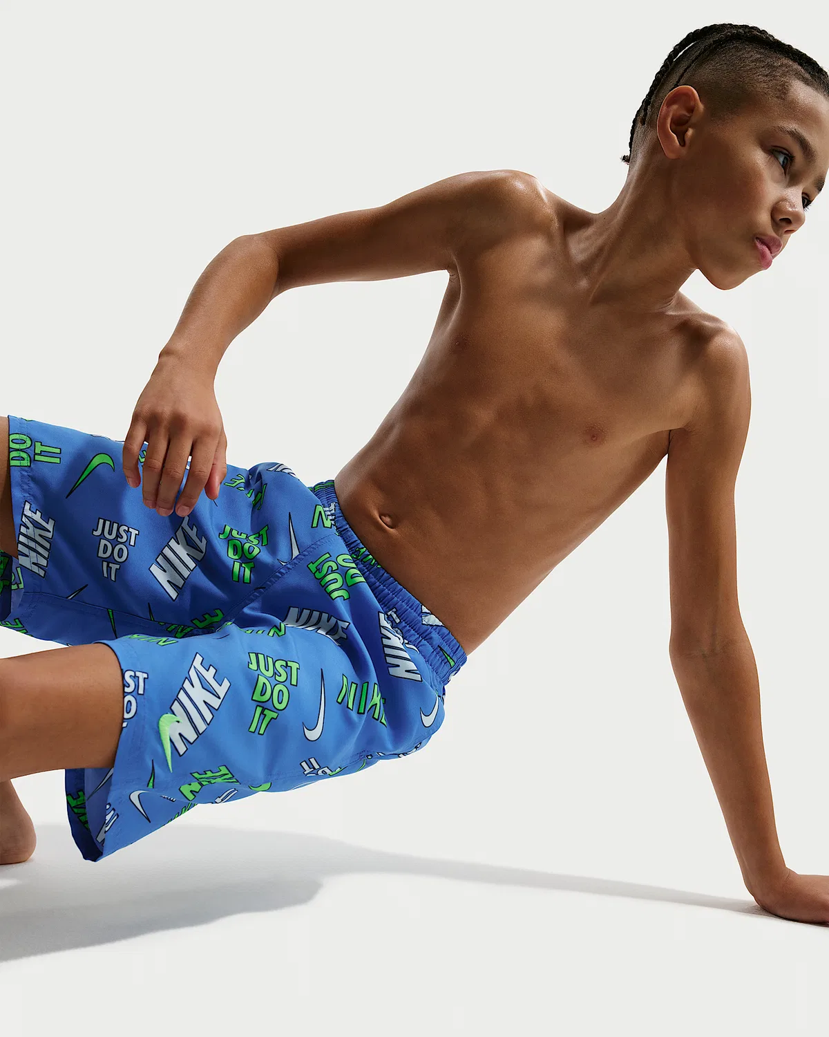 Детские (мальчиковые) плавки Nike Swim Breaker 7" с боксерской подкладкой, Blue Crystal — фото 4