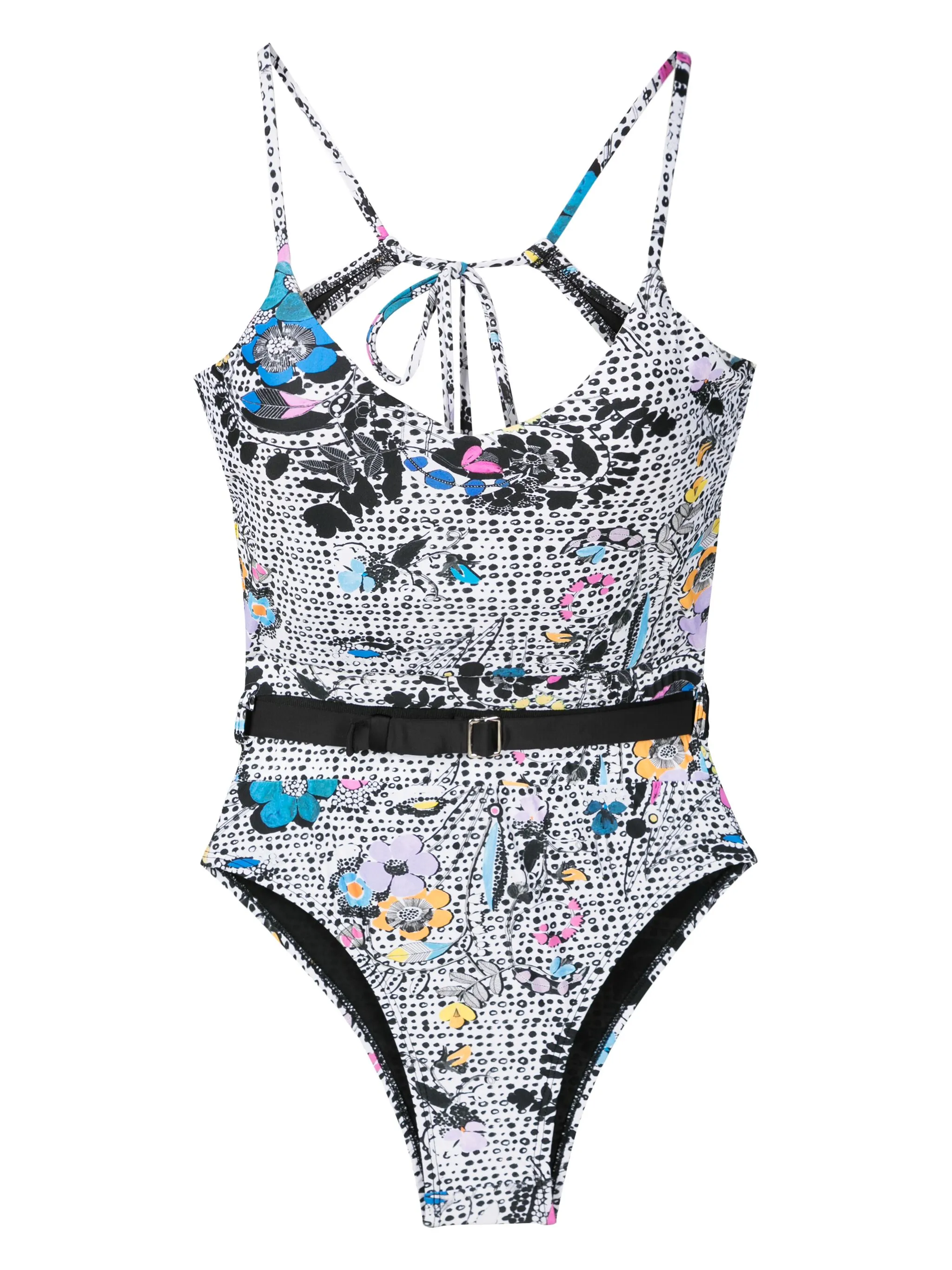 

Купальник с поясом и цветочным принтом Amir Slama, мультиколор