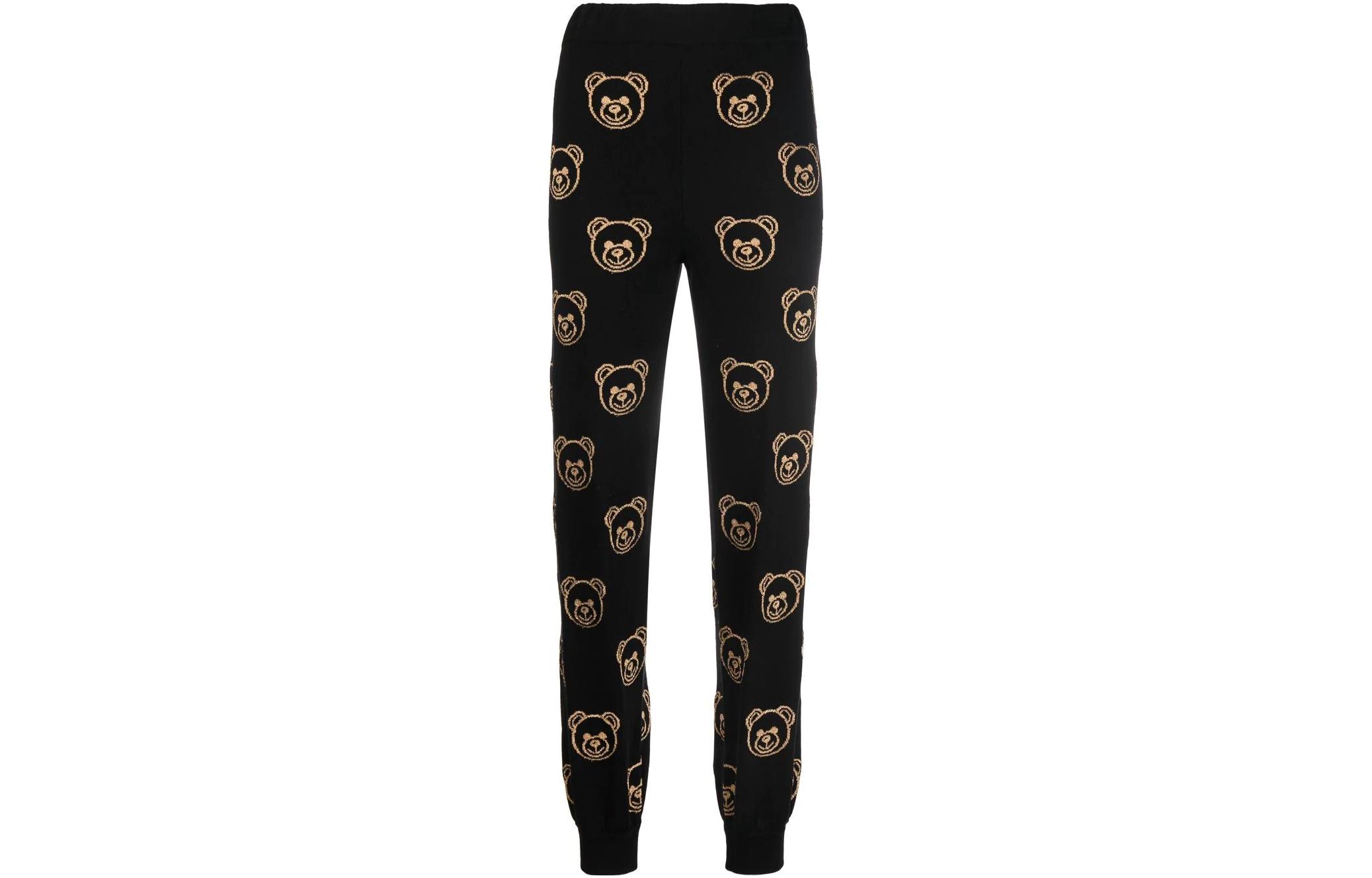 

MOSCHINO Вязаные спортивные штаны женские черные