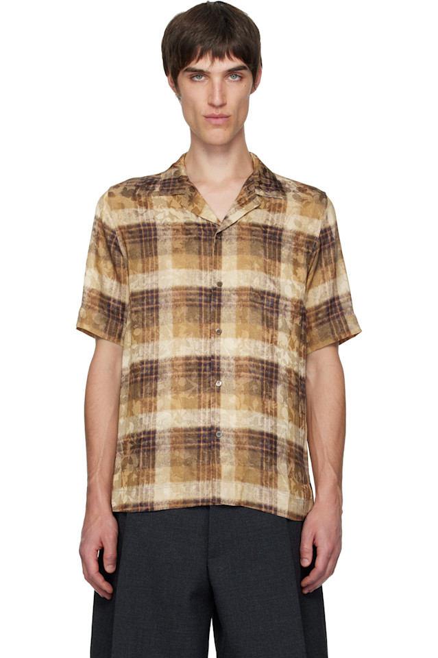 

Dries Van Noten Рубашка из вискозы свободного кроя, кремового цвета