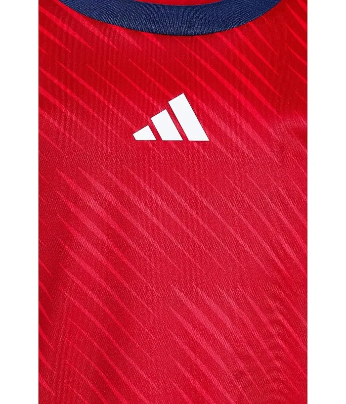 Детский спортивный костюм All Over Print Soccer Top Shorts Set Adidas Kids, Pure Ruby — фото 3
