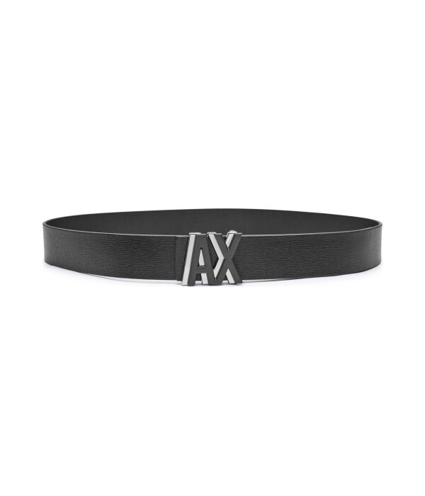 

Ремень кожаный Armani Exchange с логотипом, черный