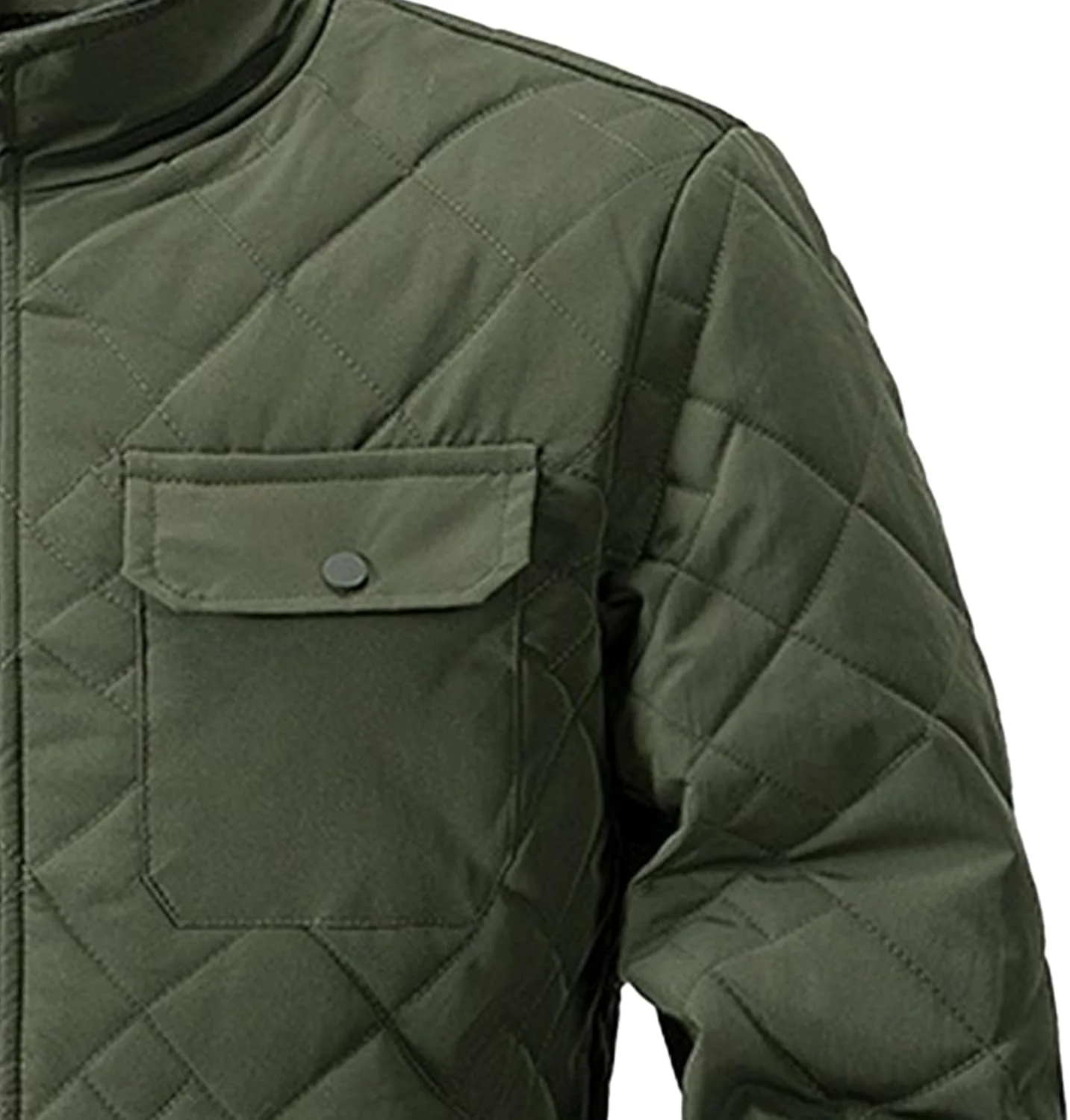 Мужская куртка Diamond Winter легкая ватная куртка в стиле varsity Generic, зеленый — фото 4