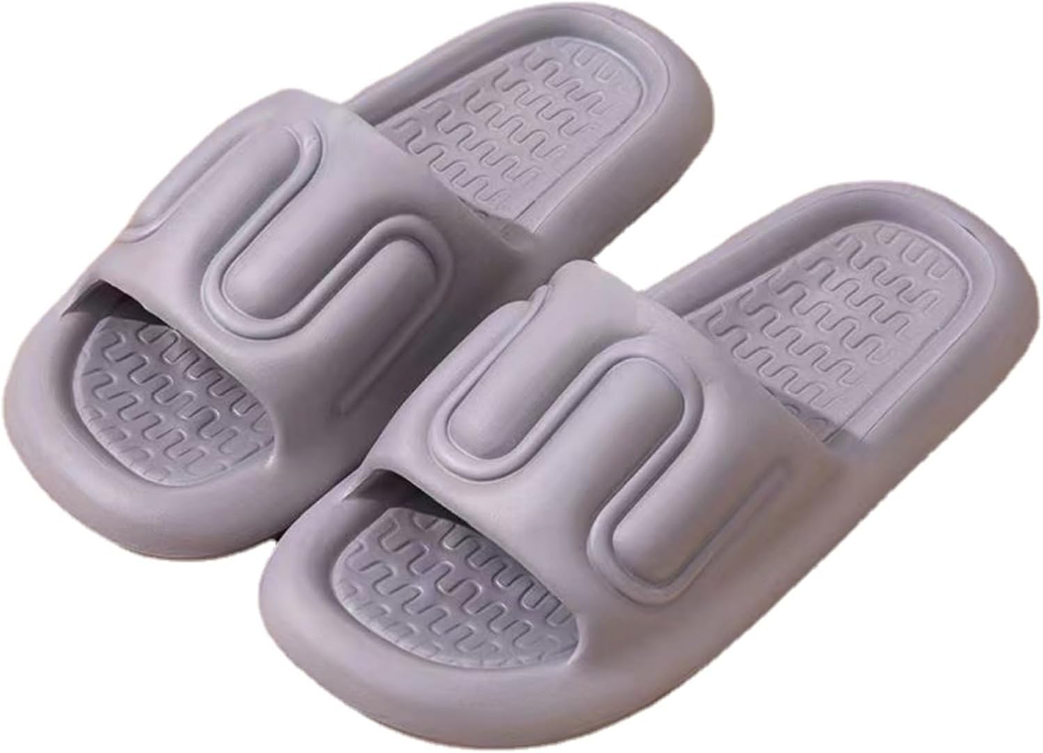 

Тапочки-подушечки для женщин и мужчин, шлепанцы, сандалии для душа, шлепанцы Cloud Slides с толстой амортизирующей подошвой Srdmuph, серый