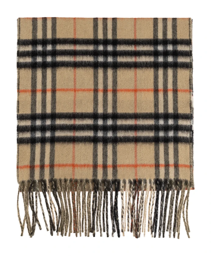 

Кашемировый шарф с клетчатым узором Burberry, бежевый