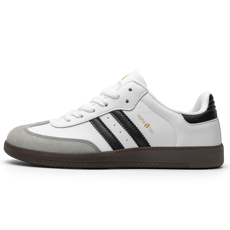 

HANG TEN Классические мужские легкие низкие кеды с амортизацией, противоскользящей и износостойкой подошвой, поддержкой стопы, бело-черные, цвет White Black[Classic]