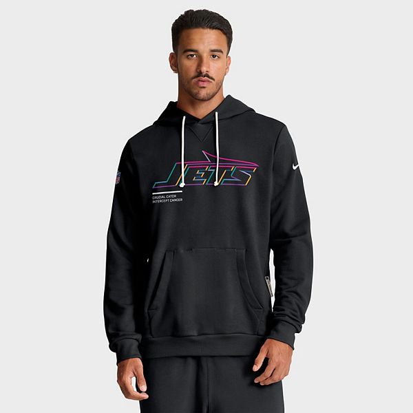 Мужская черная толстовка new york jets 2025 nfl crucial catch sideline standard issue dri-fit Nike
