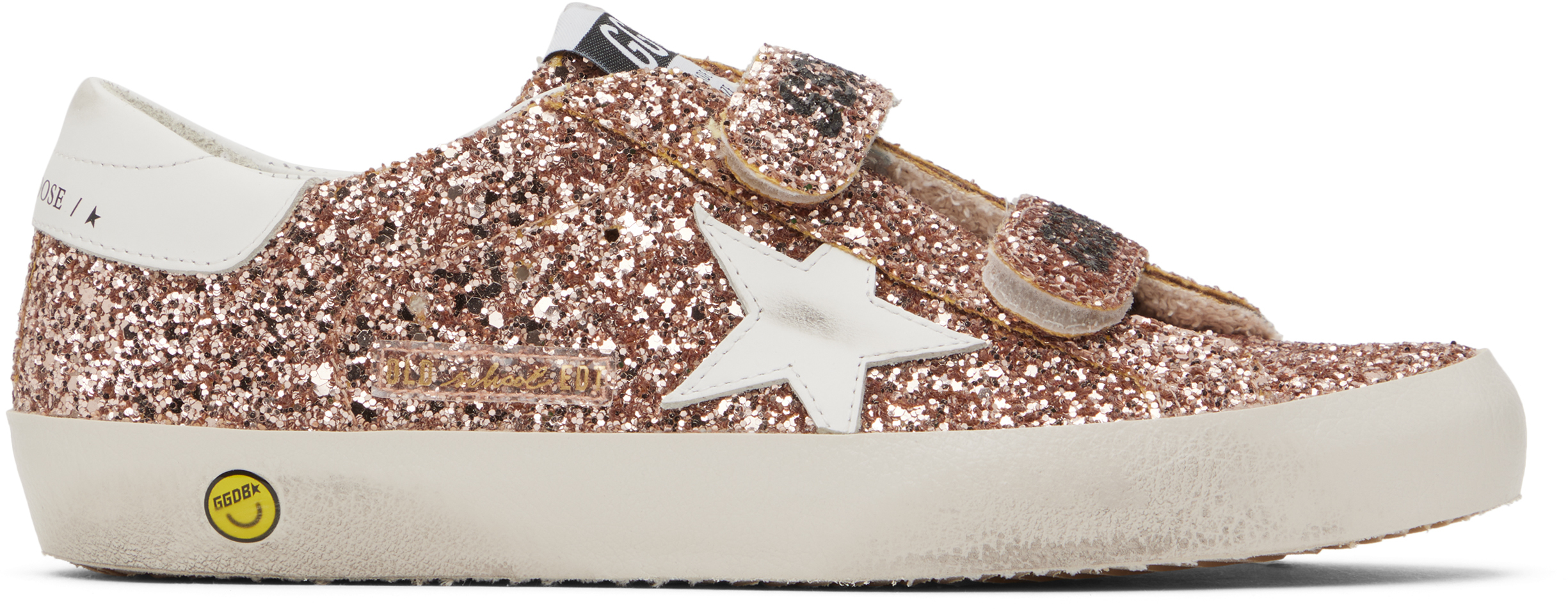 

Детские розовые кеды Old School Golden Goose, персиковый/белый
