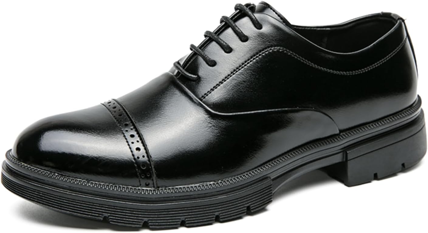 

Мужские стильные кожаные оксфорды, элегантная официальная обувь - подходит для профессиональной обстановки, деловых поездок и официальных мероприятий Aokisx, черный