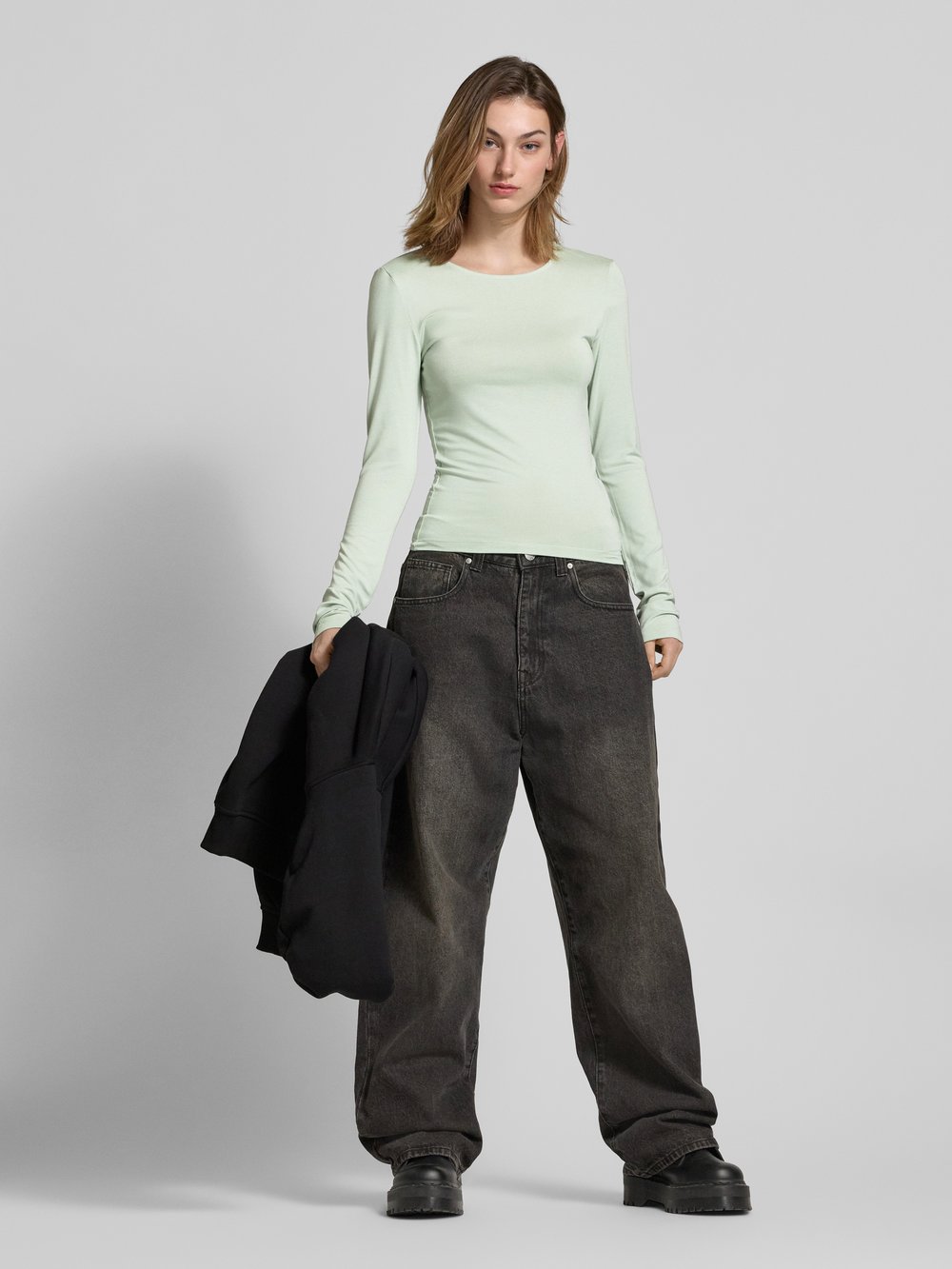 

Лонгслив с круглым вырезом Gina Tricot, мятный
