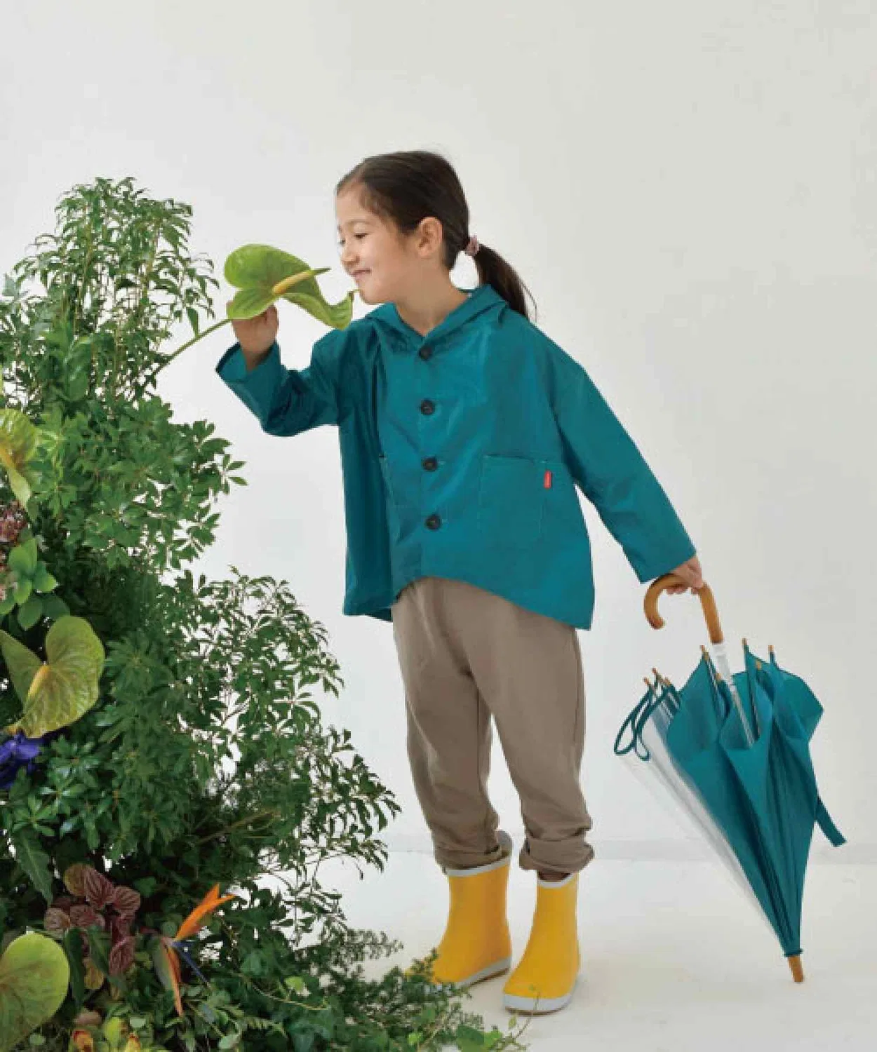 Детский дождевик Kids Coat с сумкой для хранения, зеленый