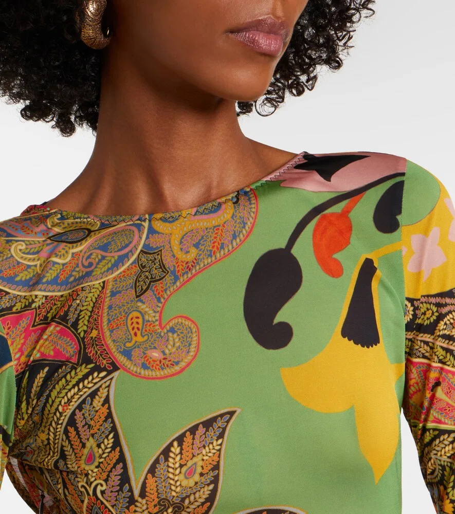 Платье с драпировкой в стиле пейсли Etro, мультиколор — фото 3