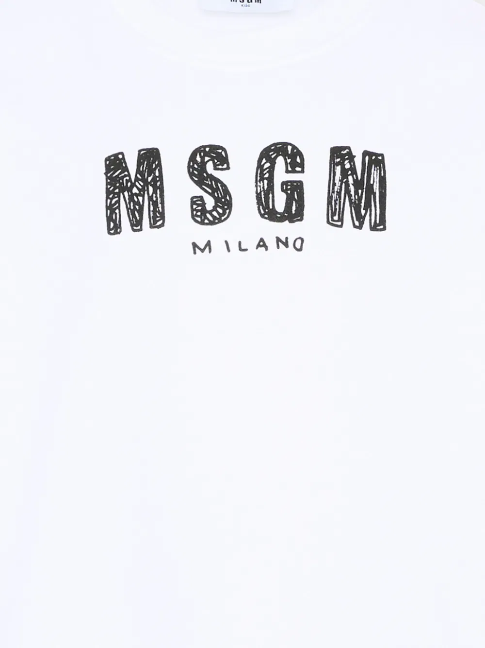 Свитшот с круглым вырезом и логотипом Msgm Kids, белый — фото 3