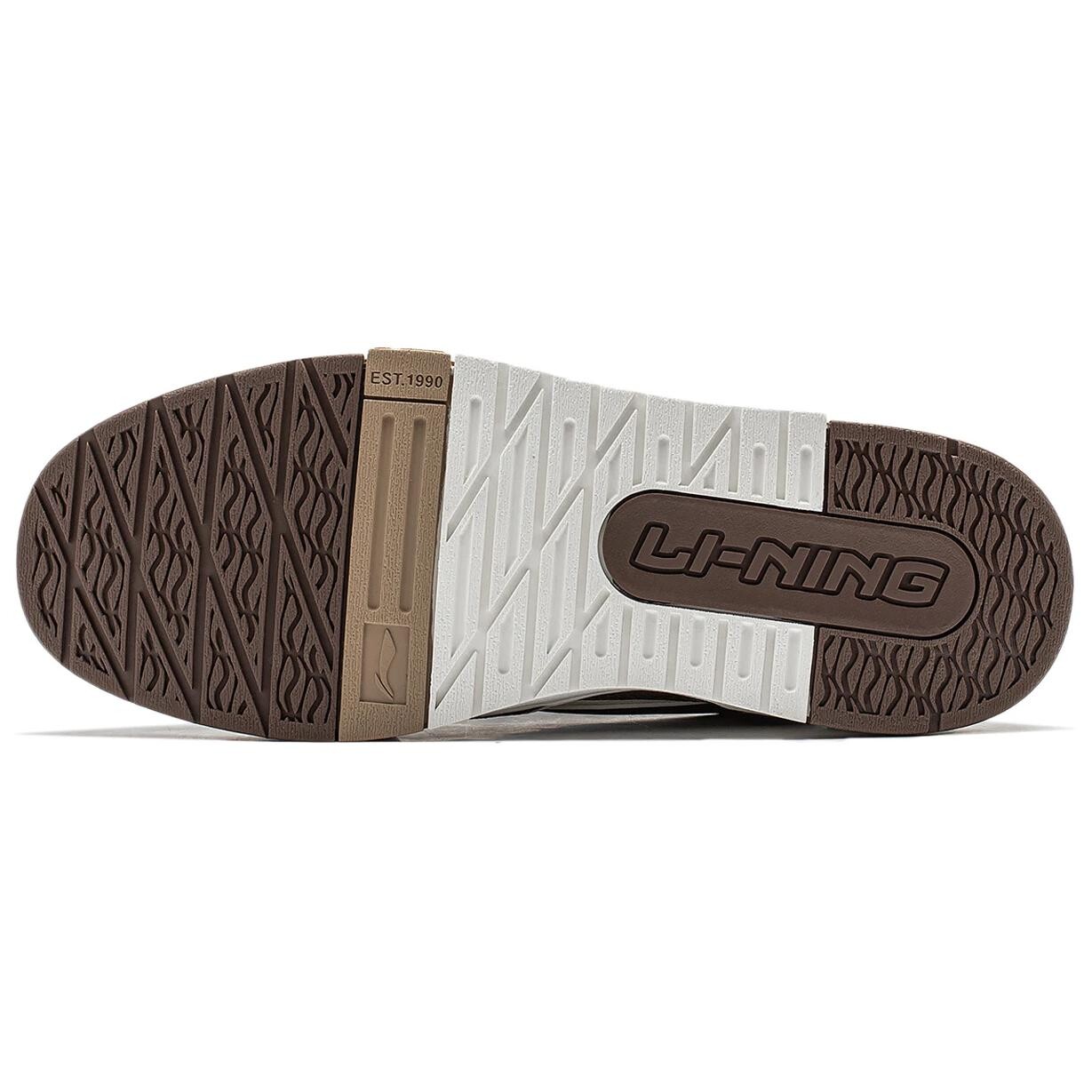 Кроссовки LINING 001 BTC Skateboarding Shoes Men Low-top Cloud White/clay Brown, коричневый — фото 4