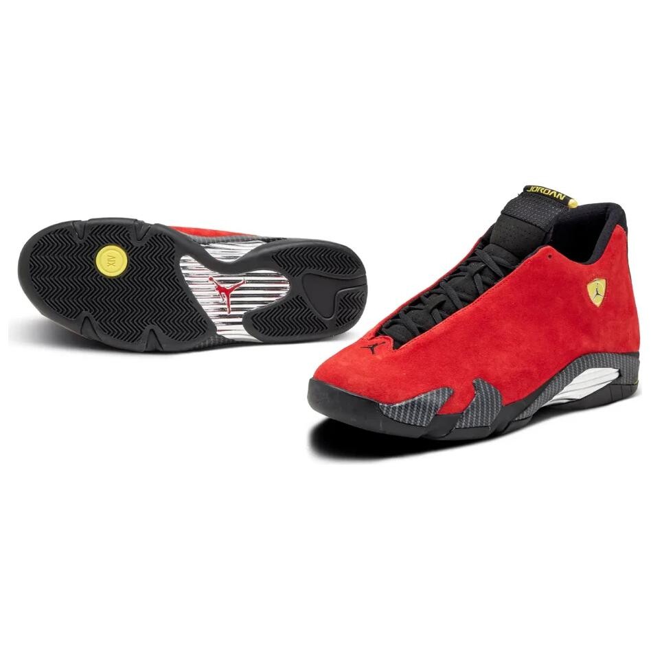Кроссовки Air Jordan 14 Vintage Basketball Shoes Unisex Mid-top Red-black, красный — фото 4