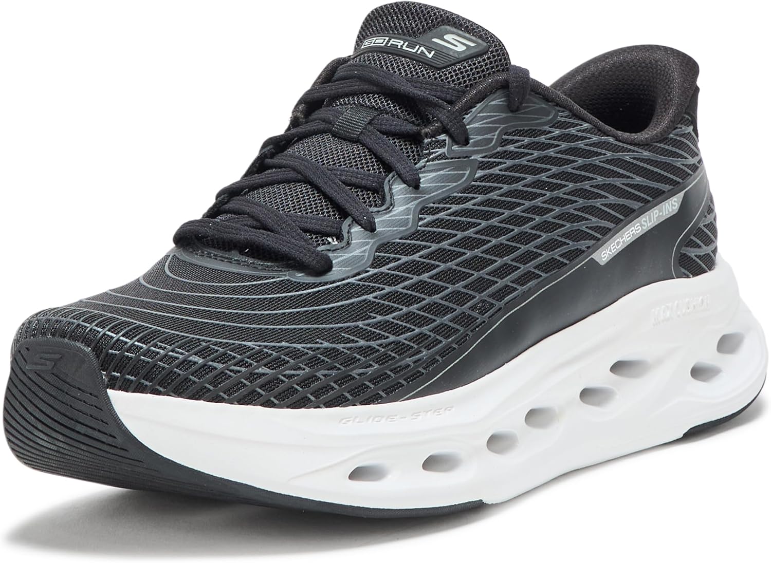 

Мужские кроссовки Skechers Max Cushioning Glide Step Sapphire без шнурков, белый/черный