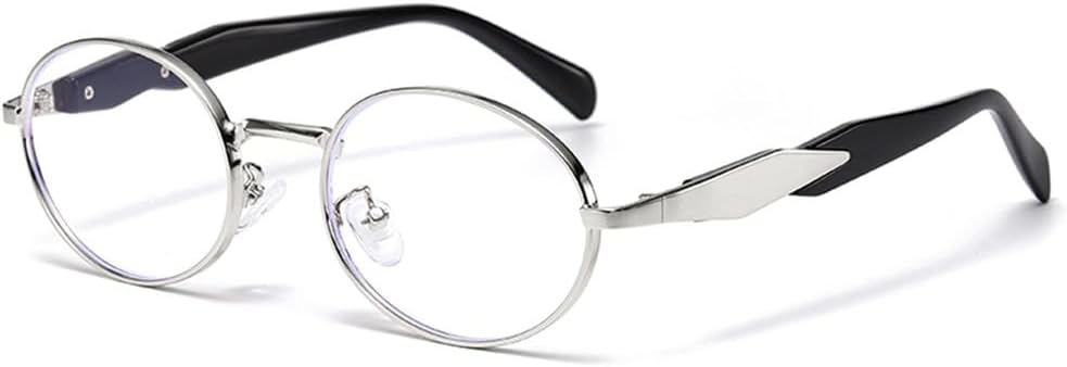 

Винтажные женские овальные металлические солнцезащитные очки, повседневная мода, женские солнцезащитные очки в стиле панк, унисекс, стильные, UV400 KTUCN, Silver Antiblue