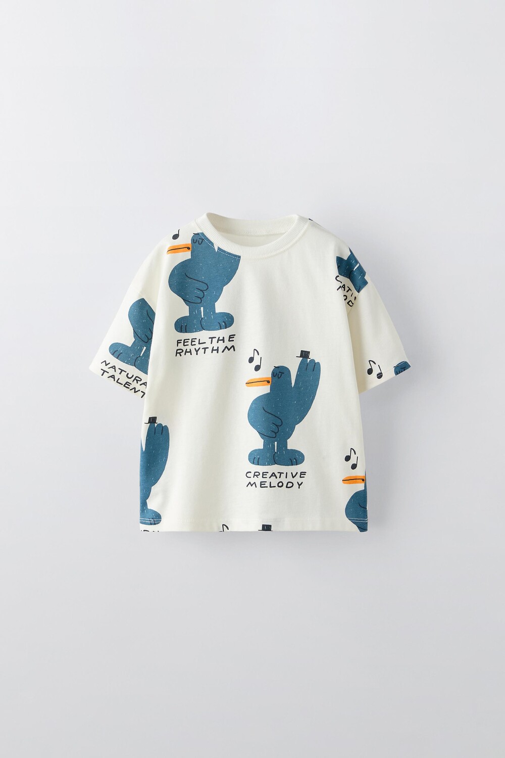 

Футболка с птичьим принтом ZARA, экрю