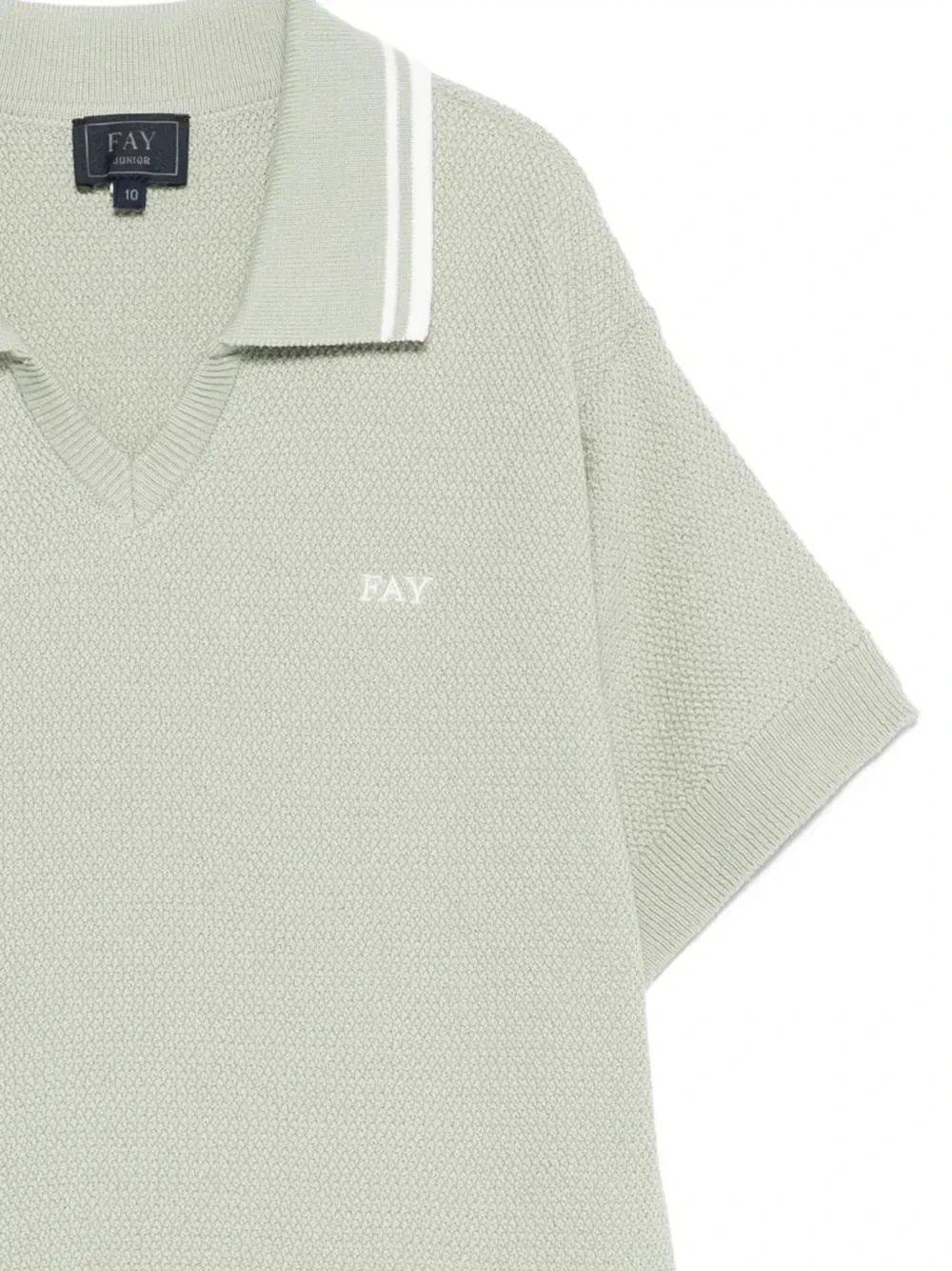 Футболка из вафельного трикотажа Fay Kids, зеленый — фото 3