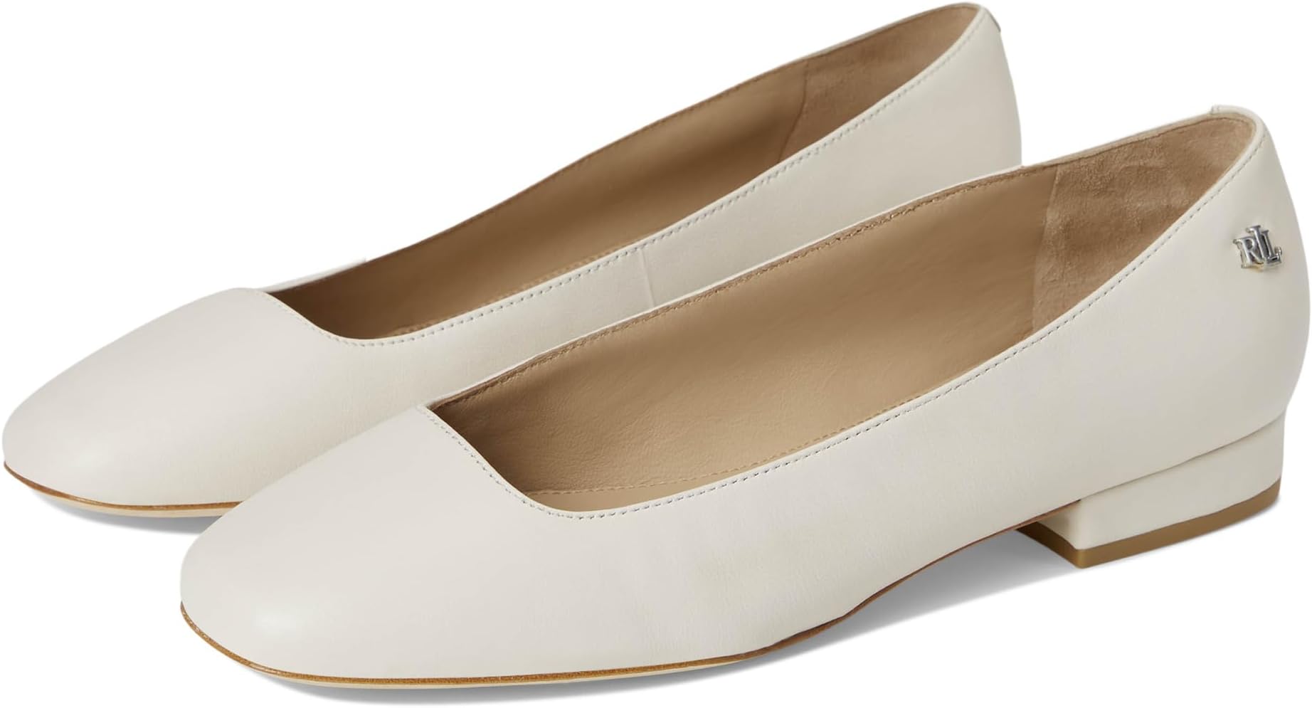 Балетки Lauren Ralph Lauren Women's Emellie Nappa Leather Ballet Flat, Soft White