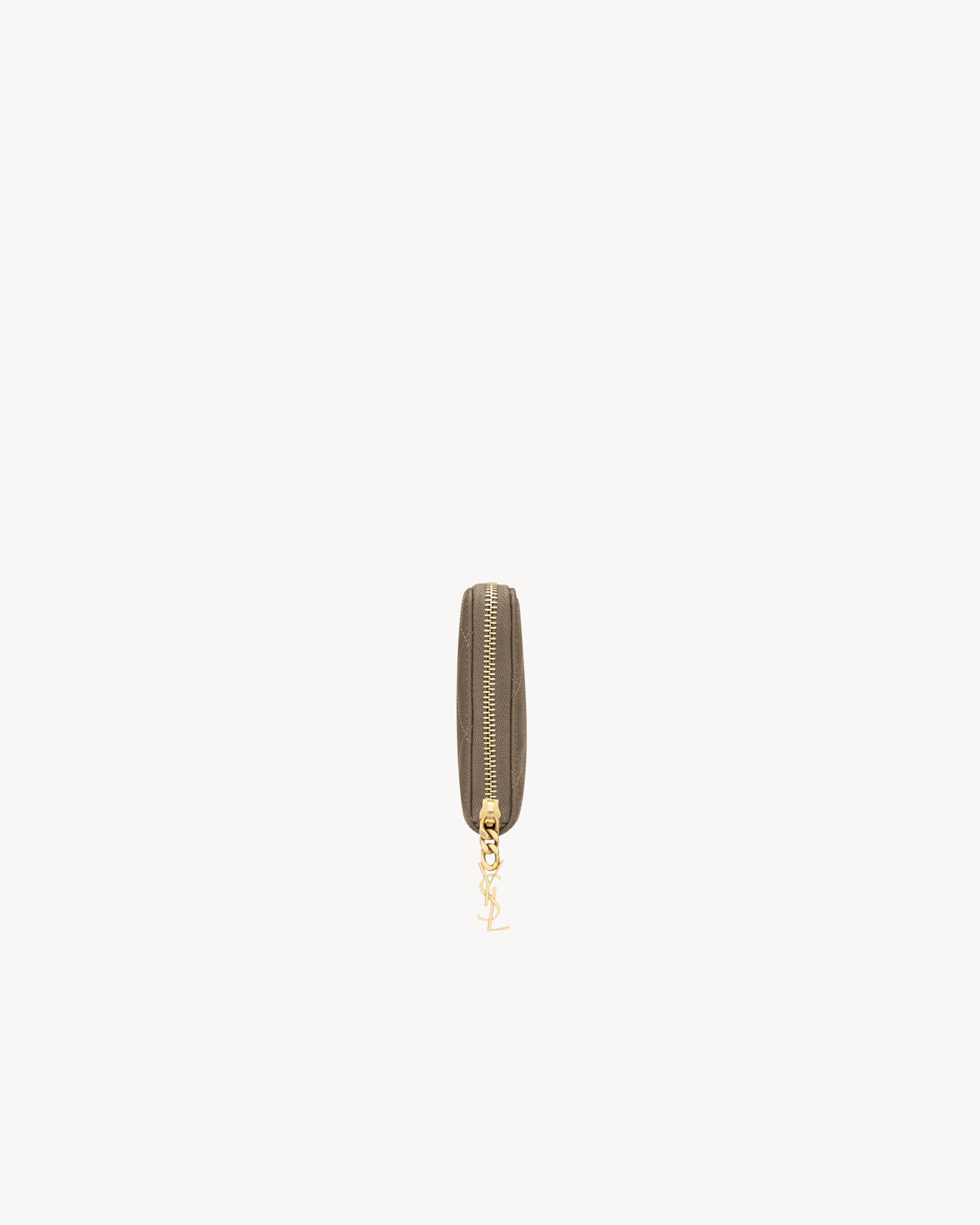 Компактный кошелек CASSANDRE BIJOU из кожи GRAIN DE POUDRE Saint Laurent, серый/серебряный — фото 3