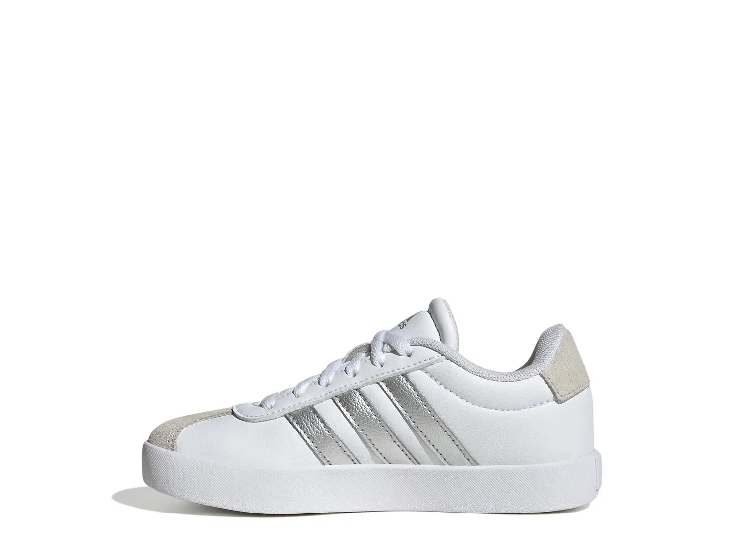 Кроссовки Adidas VL Court 3.0 — детские, белые/серебристые — фото 2
