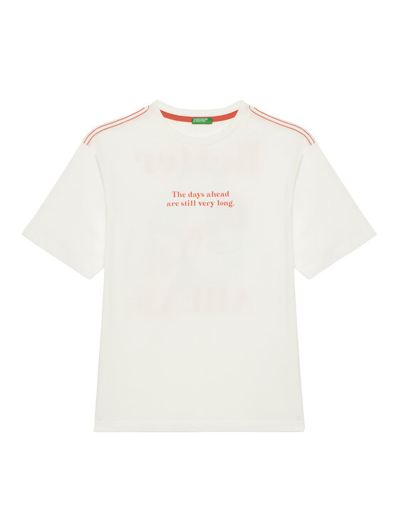 

Футболка оверсайз 3I1XC10P4 United Colors Of Benetton, экрю