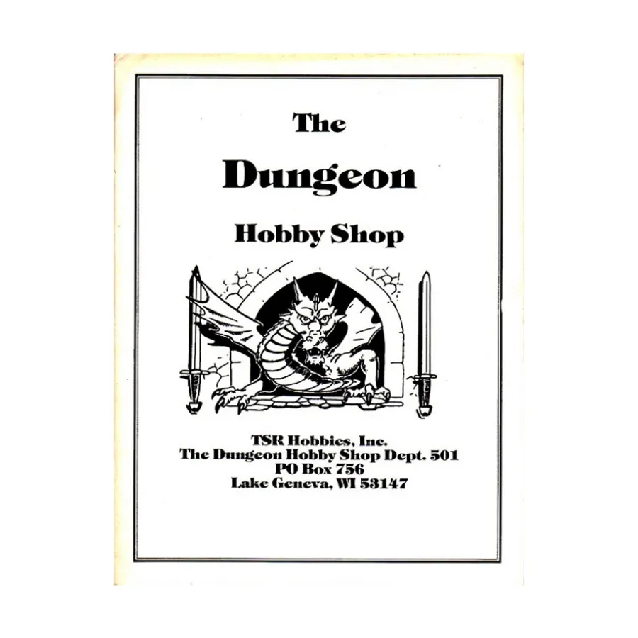 

1982 Dungeon Hobby Shop Catalog, Catalogs (TSR), мягкая обложка
