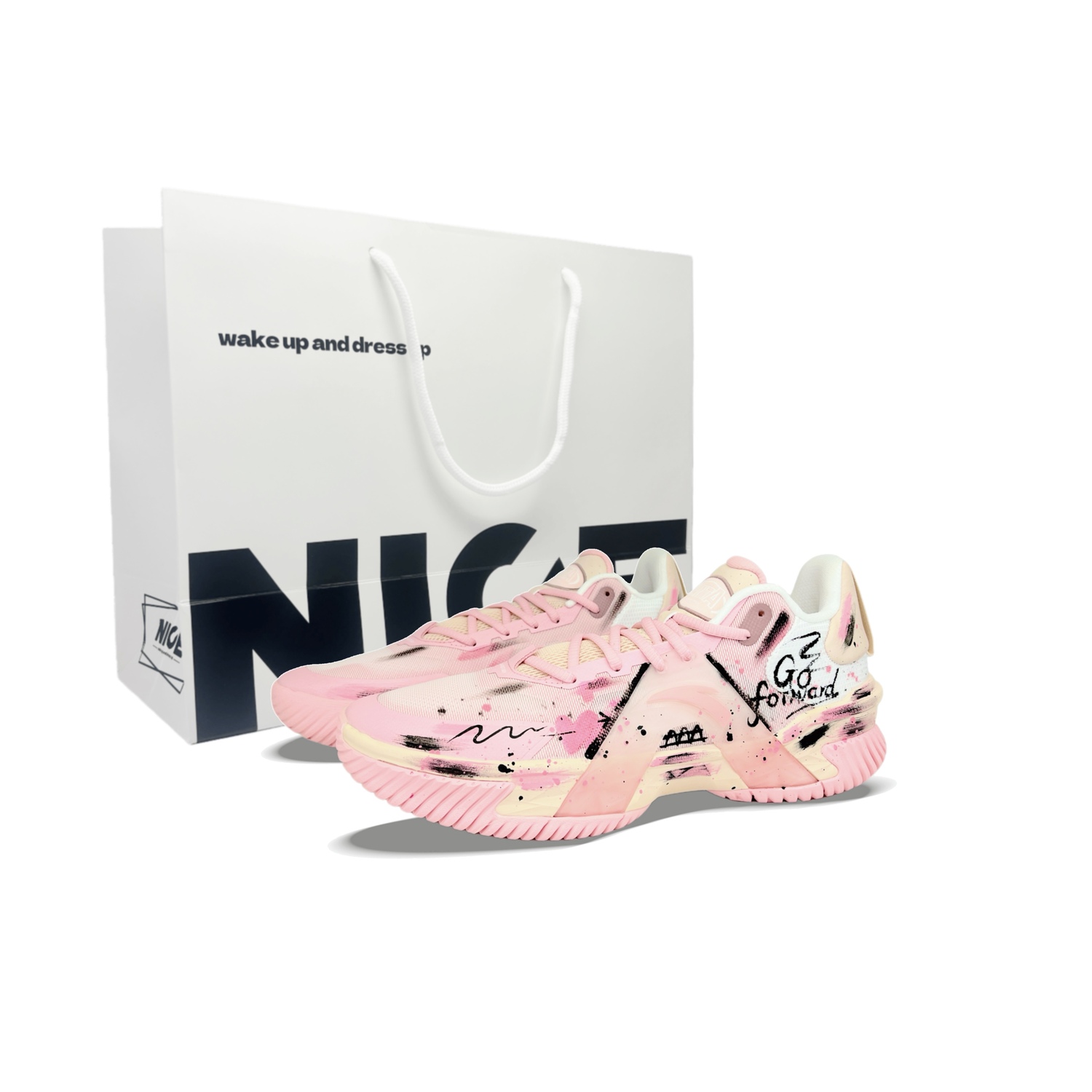 

Мужские низкие баскетбольные кроссовки Space 5 с амортизацией, износостойкостью и защитой от скатывания Anta, dream chasing розовый trail