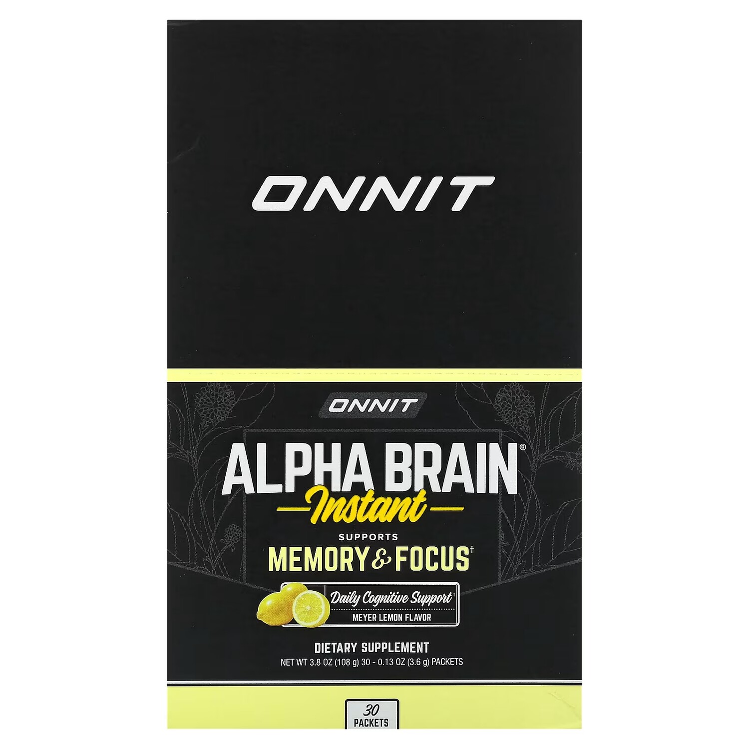 

Добавка Onnit Alpha Brain Instant Memory & Focus Meyer Lemon, 30 пакетиков по 3,6 г