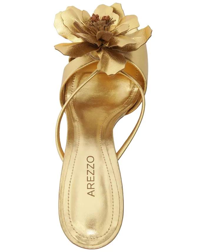 Женские сланцы Daisy Mid на шпильке Arezzo, золотой — фото 4