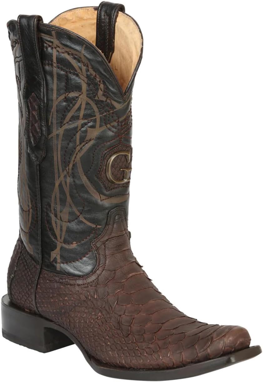 

Мужские ковбойские сапоги El General из экзотической кожи питона - коричневые Generic