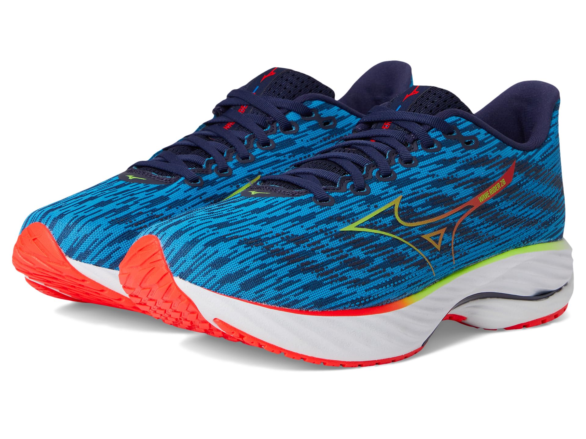 

Кроссовки Mizuno Wave Rider 28, цвет Blue Pace/Green Gecko