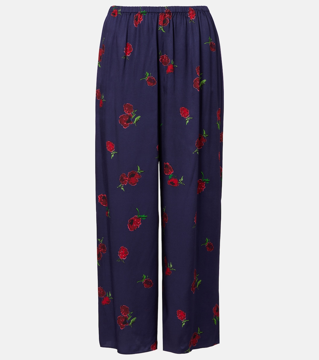 

Широкие брюки Mindy из печатного твила Khaite, Raspberry/Amethyst