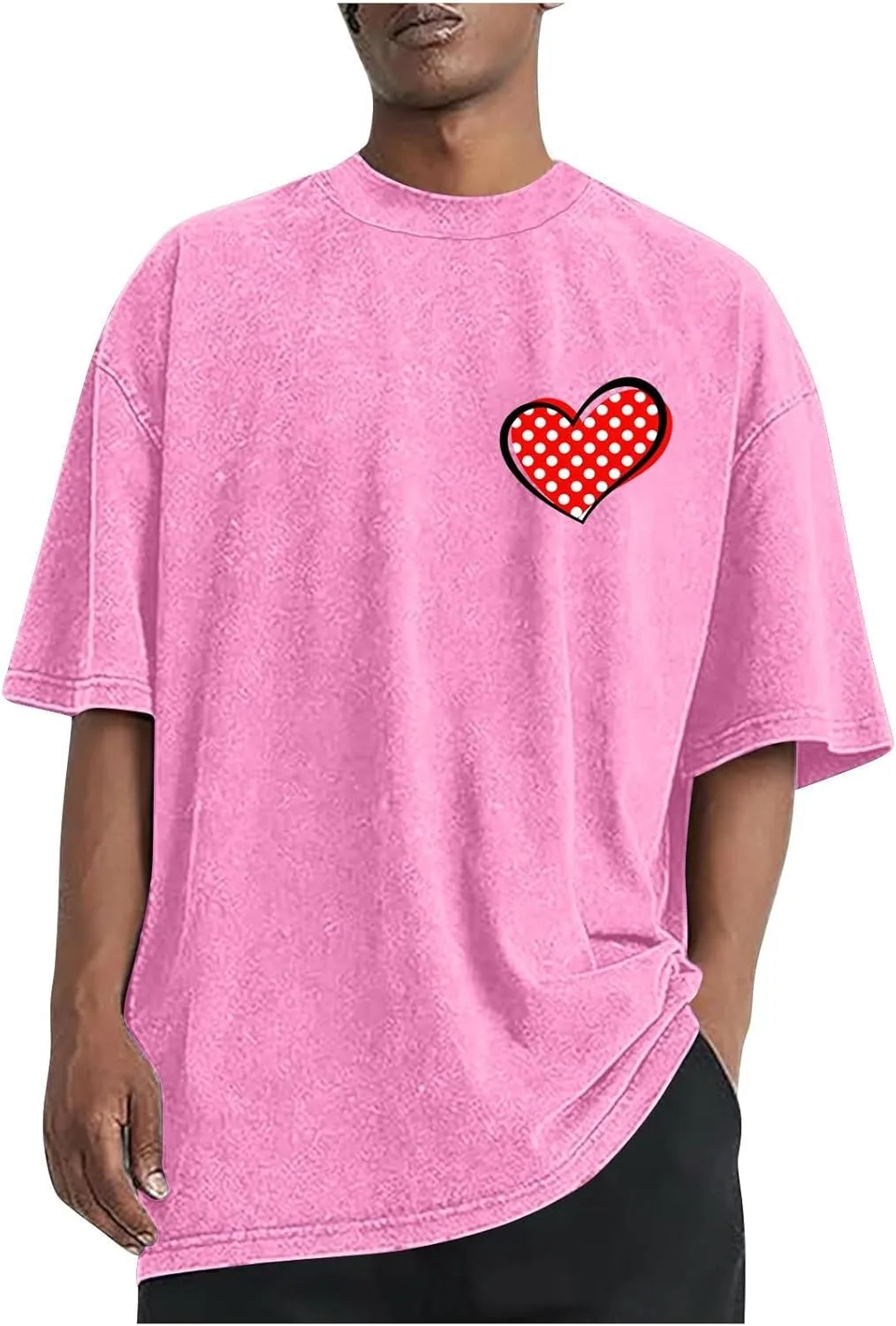 

Футболка с принтом Love Heart, Plus Size, короткий рукав Lmdudan