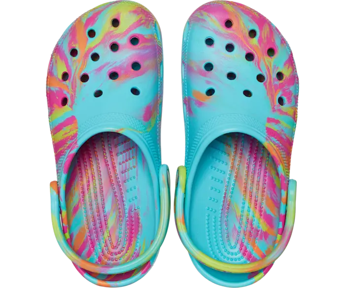 Классические мраморные сабо Crocs женские, цвет Neptune / Multi — фото 3