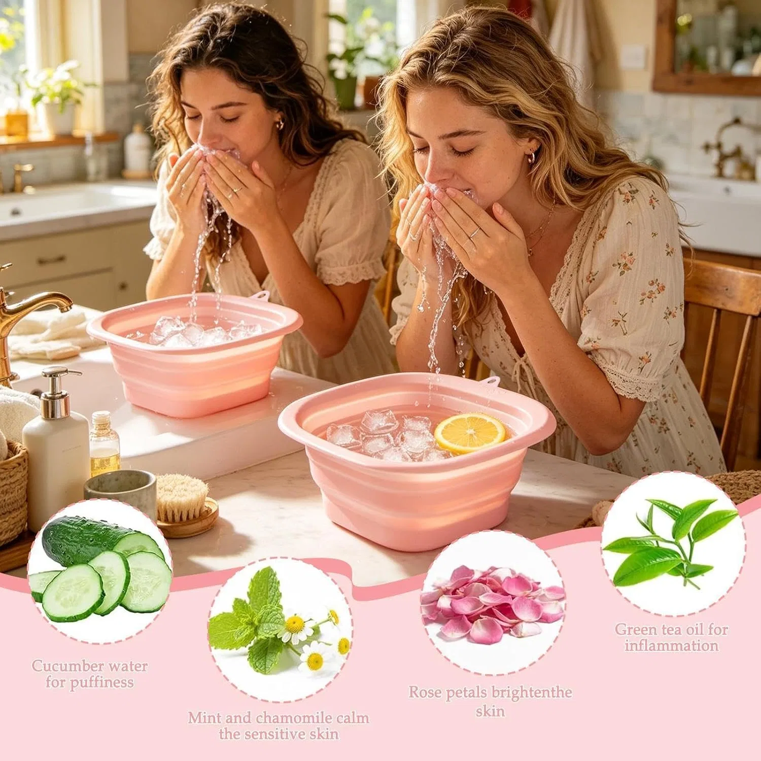 Сыворотка — Силиконовая чаша для ледяной ванны для лица Generisch, Rose — фото 4