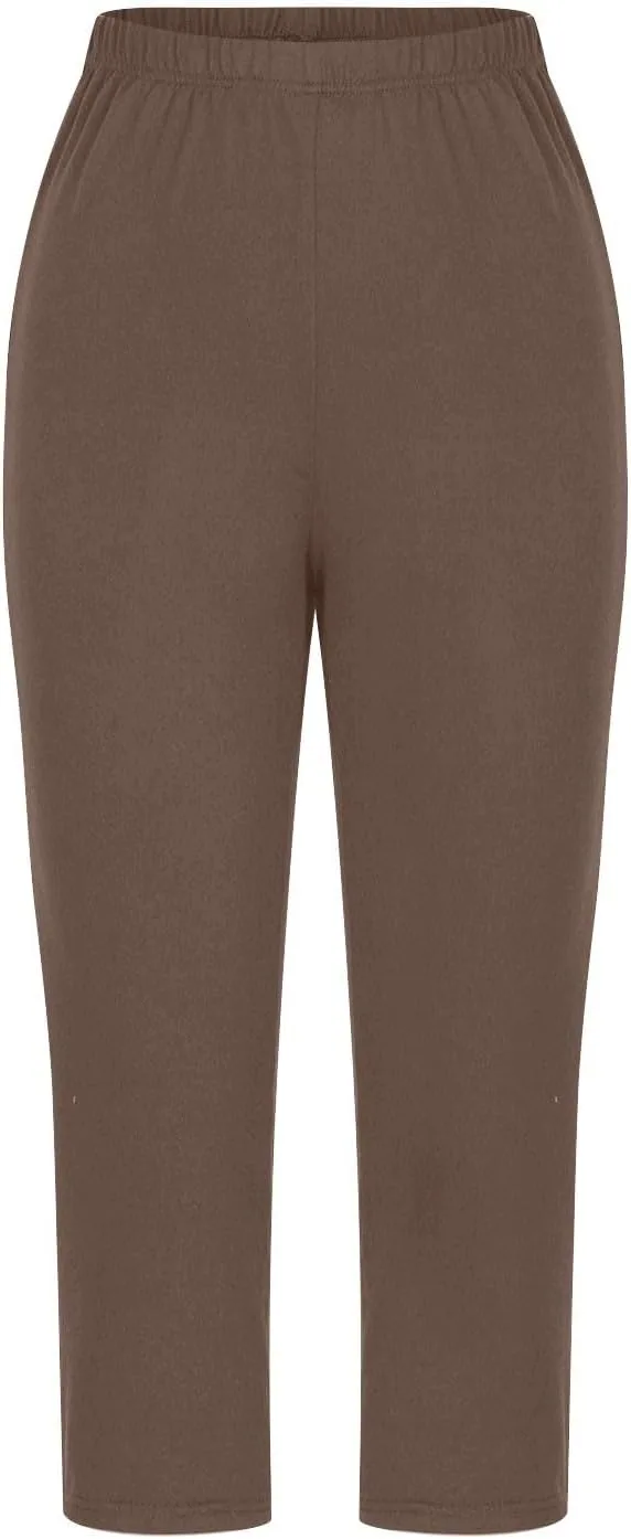 Женские высокие штаны для йоги Stretchy Solid Color Straight Leg Capris — фото 3