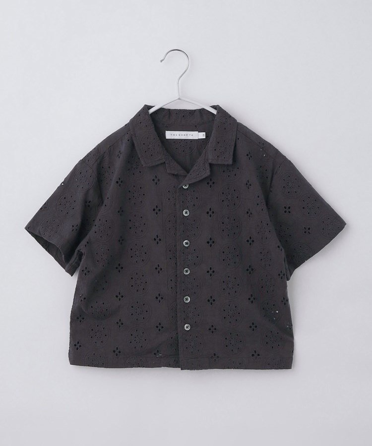Рубашка с открытым воротником и вышивкой SS THE SHOP TK, Charcoal Gray (014)