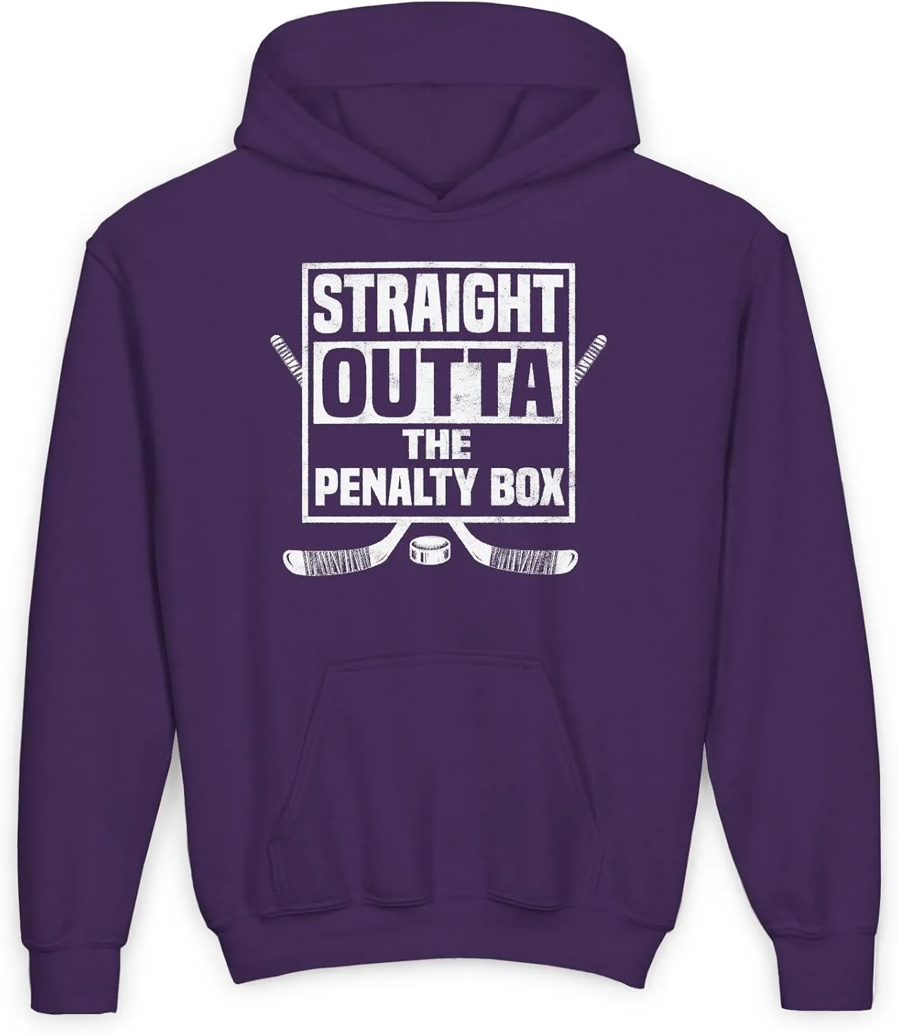Толстовка с капюшоном для юного хоккеиста Straight Outta the Penalty Box GENERIC, фиолетовый