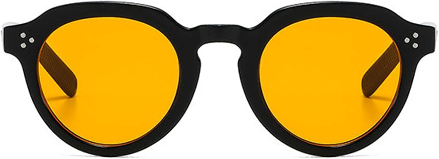 

Солнцезащитные очки Helena Retro Round для женщин и мужчин, классические дизайнерские винтажные солнцезащитные очки с заклепками, черные, для активного отдыха, с защитой от УФ-излучения UV400, C6