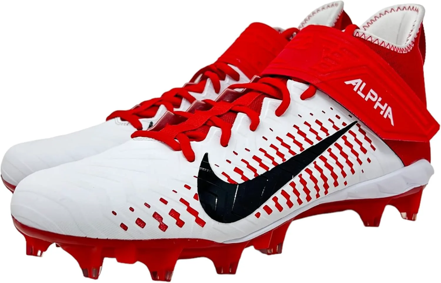 Футбольные бутсы Nike Alpha Menace Pro 2 Mid для мужчин, белый/красный/черный — фото 3