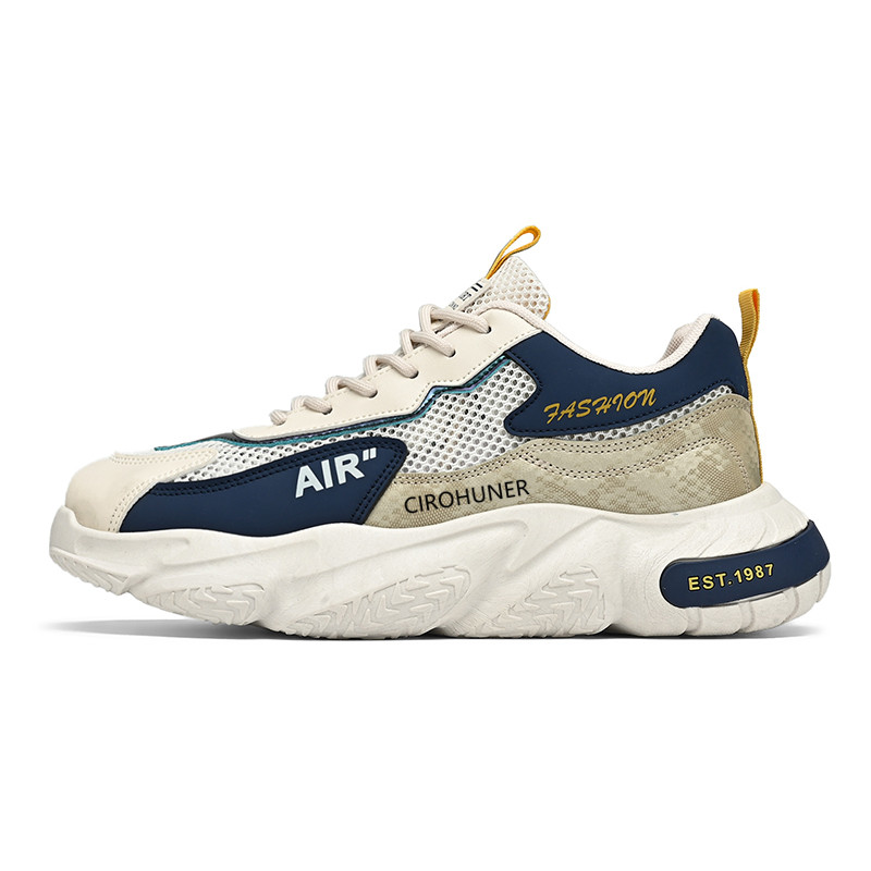 

Износостойкие дышащие низкие повседневные туфли для мужчин CIROHUNER, Beige Blue